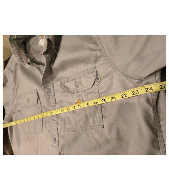 Carhartt FR Fire Resistant Shirt Gray Button Down Long Sleeve Men's XL - Picture 7 of 8